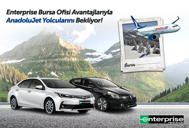 AnadoluJet Yolcuları Artık Bursa’da da Avantajlı Araç Kiralıyor