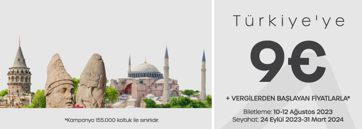 9 EUR + Vergilerden Başlayan Fiyatlarla Türkiye’ye Uçma Fırsatı AnadoluJet’te! 