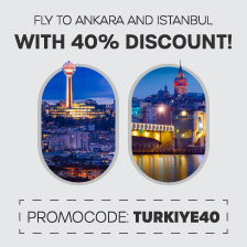 Fly to Ankara and Istanbul with 40% discount!