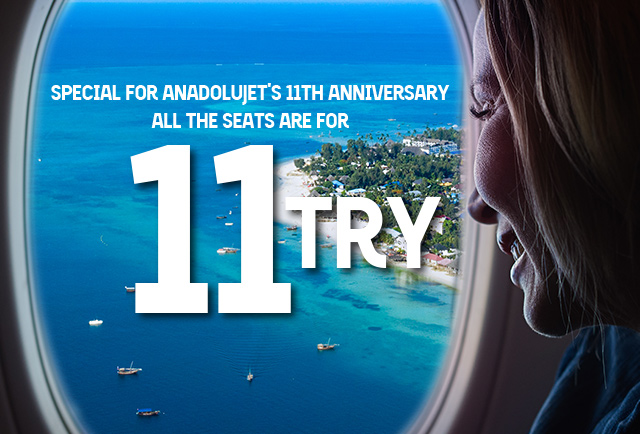 Special seat selection for AnadoluJet 11th Year 11 TRY!
