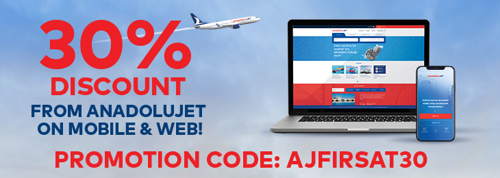 30% Discount From AnadoluJet On Mobile & Web