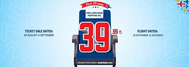 First 39 Seats of Denizli-Istanbul to 39,99 TL! 